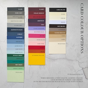 Card Colour Options