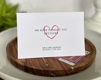 Personalised Wedding Favour Scratch Card Lottery Ticket Holder