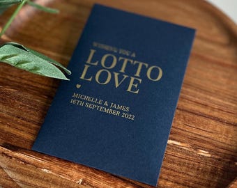 Lotto Love Wedding Favour Lottery Ticket Holder Real Metallic Foil