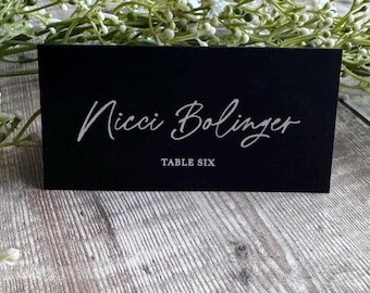 Personalised Wedding Table Place Cards with Real Metallic Foil