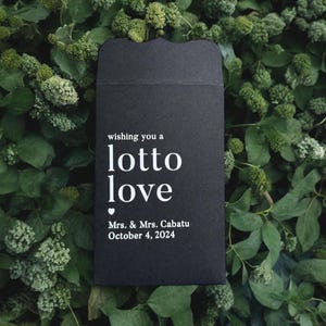 Porte-billets de loterie pour mariage Lotto Love, véritable feuille métallique (Ensemble de 10)
