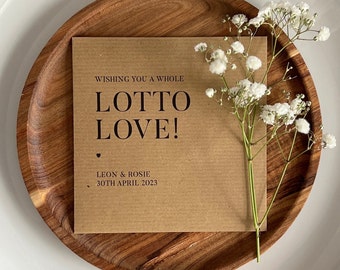 Personalised Wedding Favour Lottery Ticket Holder (Set of 10)