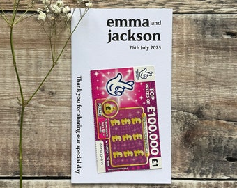 Handmade Wedding Scratch Card Holder Personalised  (Set Of 10)