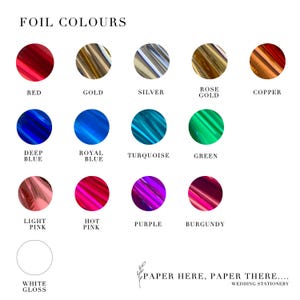 Foil Text Colours