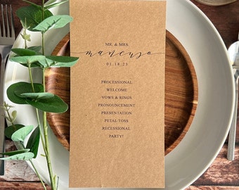 Personalized Wedding Timeline Itinerary (Set of 10)