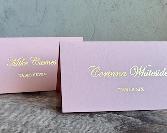 Personalised Wedding Table Place Cards with Real Metallic Foil
