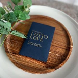 Porte-billets de loterie pour mariage Lotto Love en véritable feuille métallique (Ensemble de 10)
