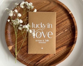 Personalised Wedding Favour Lottery Ticket Holder (Set of 10)