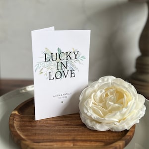 Porte-cartes à gratter blancs Lucky In Love pour mariage (Ensemble de 10)