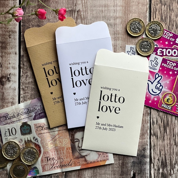 Lotto Love Wedding Favour Lottery Ticket Holder (Set of 10)