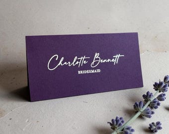 Personalised Wedding Table Place Cards with Real Metallic Foil