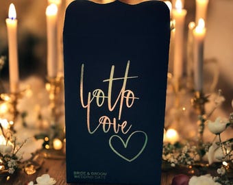 Lotto Love Wedding Favour Lottery Ticket Holder Real Metallic Foil (Set of 10)