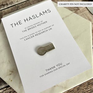 Tarjeta de invitación de caridad alternativa como recuerdo de boda (juego de 10)