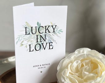 Wedding Favour Lucky In Love Scratch Card Holders