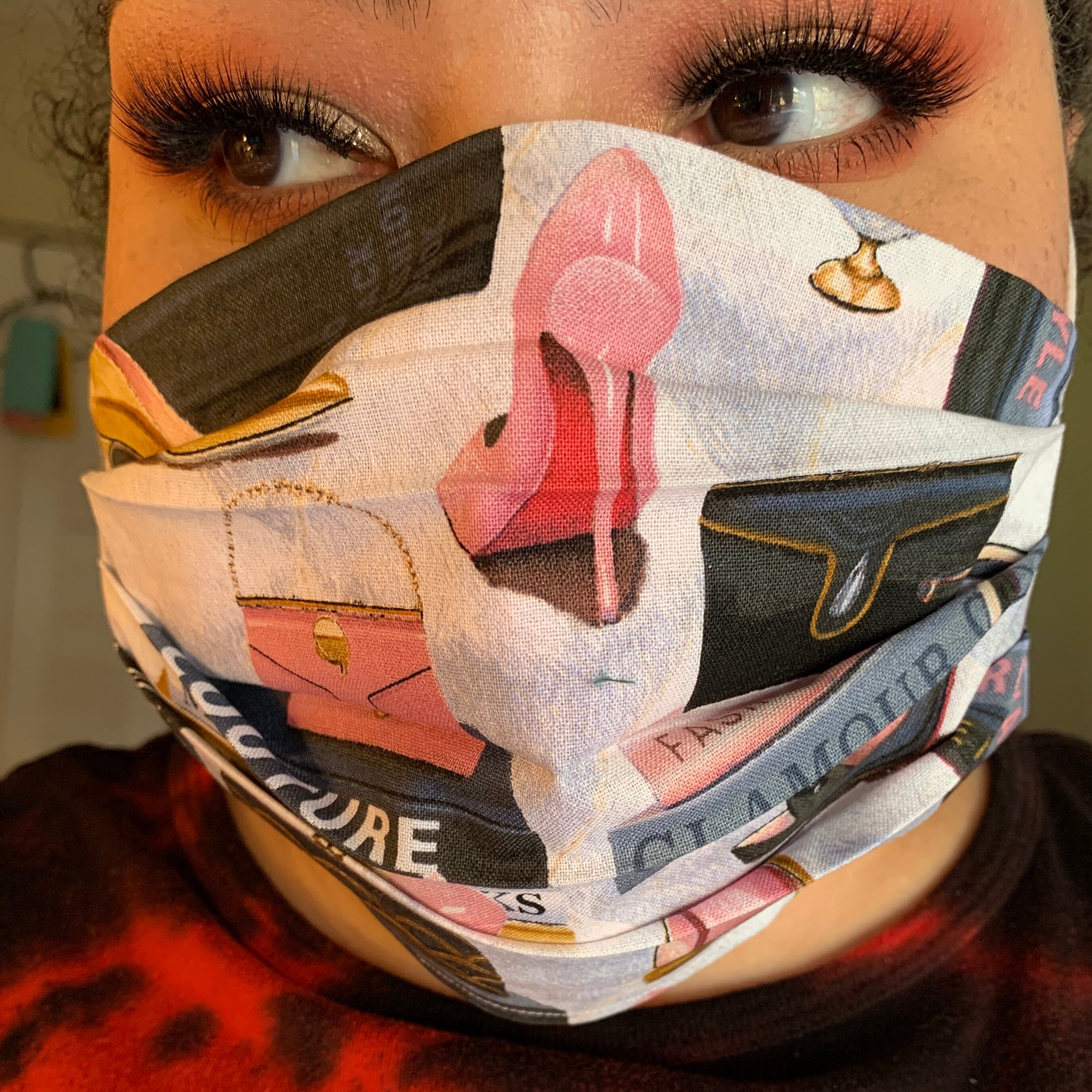 Paris Fashion Face Mask Women's Mask Pink High Heels | Etsy