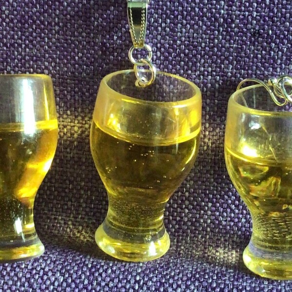 Beer Glass Necklace or Earrings (12,011)