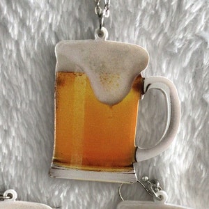 Beer Mug Necklace and Earrings (18,301)