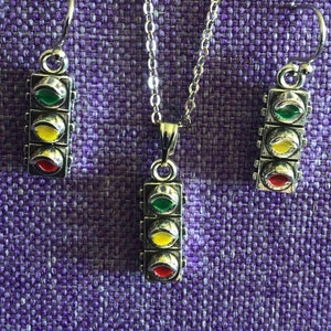 Traffic Light Necklace or Earrings (12,603)