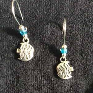 Cute Fish Necklace or Earrings (13,044)