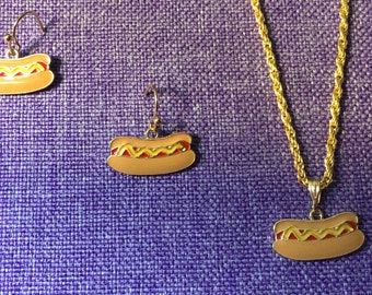 Hot Dog Necklace or Earrings (10,122)