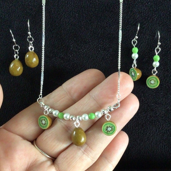 Kiwi Fruit Necklace or Earrings (9025)