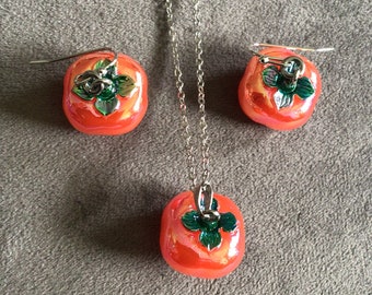 Persimmon Necklace or Earrings (19,903)