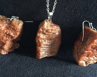 Collar o aretes de trozo de bistec (13.022)