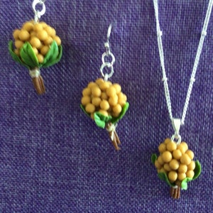 Colar ou brincos de frutas tropicais Longan (10.204)