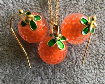 Persimmon Necklace or Earrings (27,077)