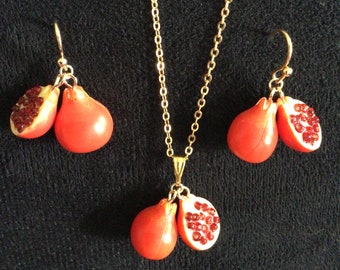 Pomegranate Necklace or Earrings (13,060)