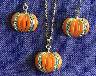 Crystal Pumpkins Necklace or Earrings (19,958)