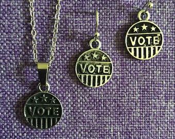 Vote Necklace or Earrings (12,503)