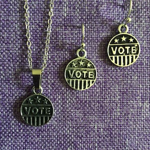 Vote Necklace or Earrings (12,503)