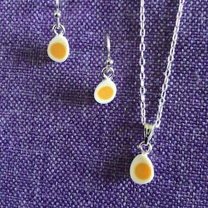 Hard Boiled Egg Necklace or Earrings (12,031)