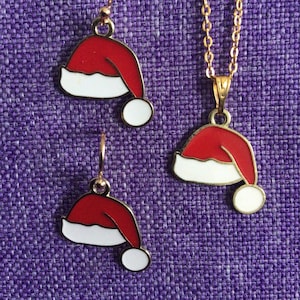 Santa Hat Necklace or Earrings (15,902)