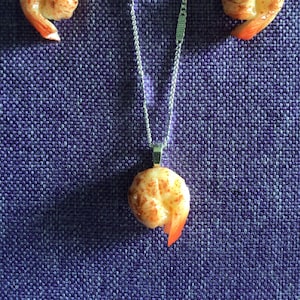 Fried Shrimp Necklace or Earrings (12,003)