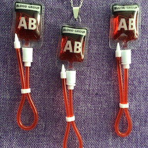 Blood Bag Necklace and Earrings (25,031)