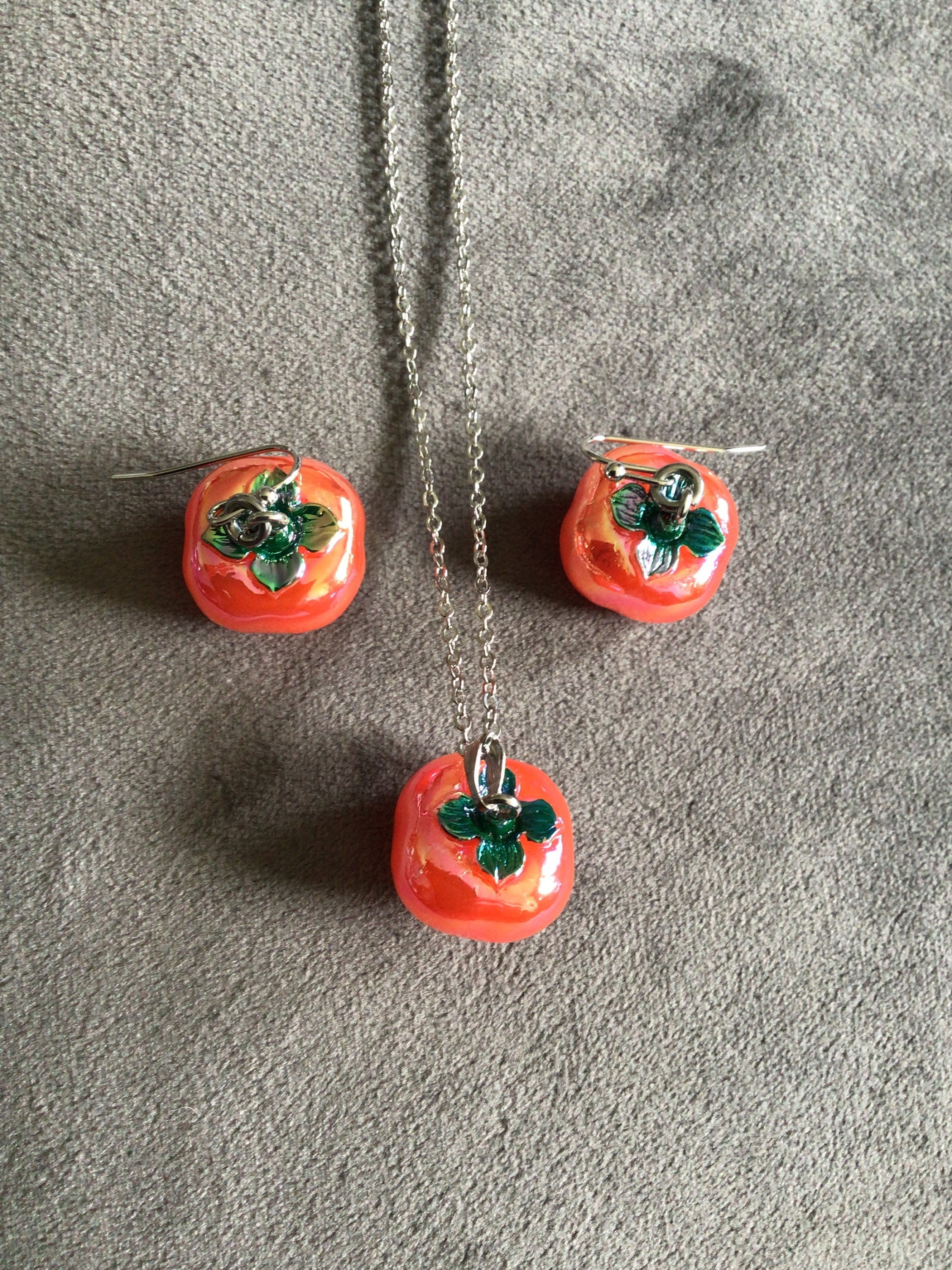 ☆RK☆ オーダー バングル フープイヤリング ネックレス オレンジ 柿のネックレスまたはイヤリング (19,903) - Etsy 日本