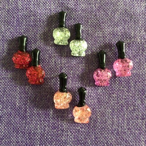 Glittery Nail Polish Bottles Earrings (19,946)