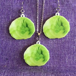 Iceberg Head Lettuce Necklace and Earrings (18,100)
