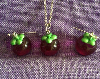 Mangosteen Necklace or Earrings (15,044)