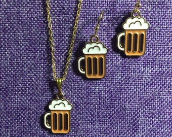 Beer Mug Necklace or Earrings (18,080)