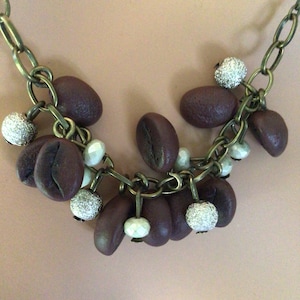 Coffee Bean Necklace or Earrings (1791)