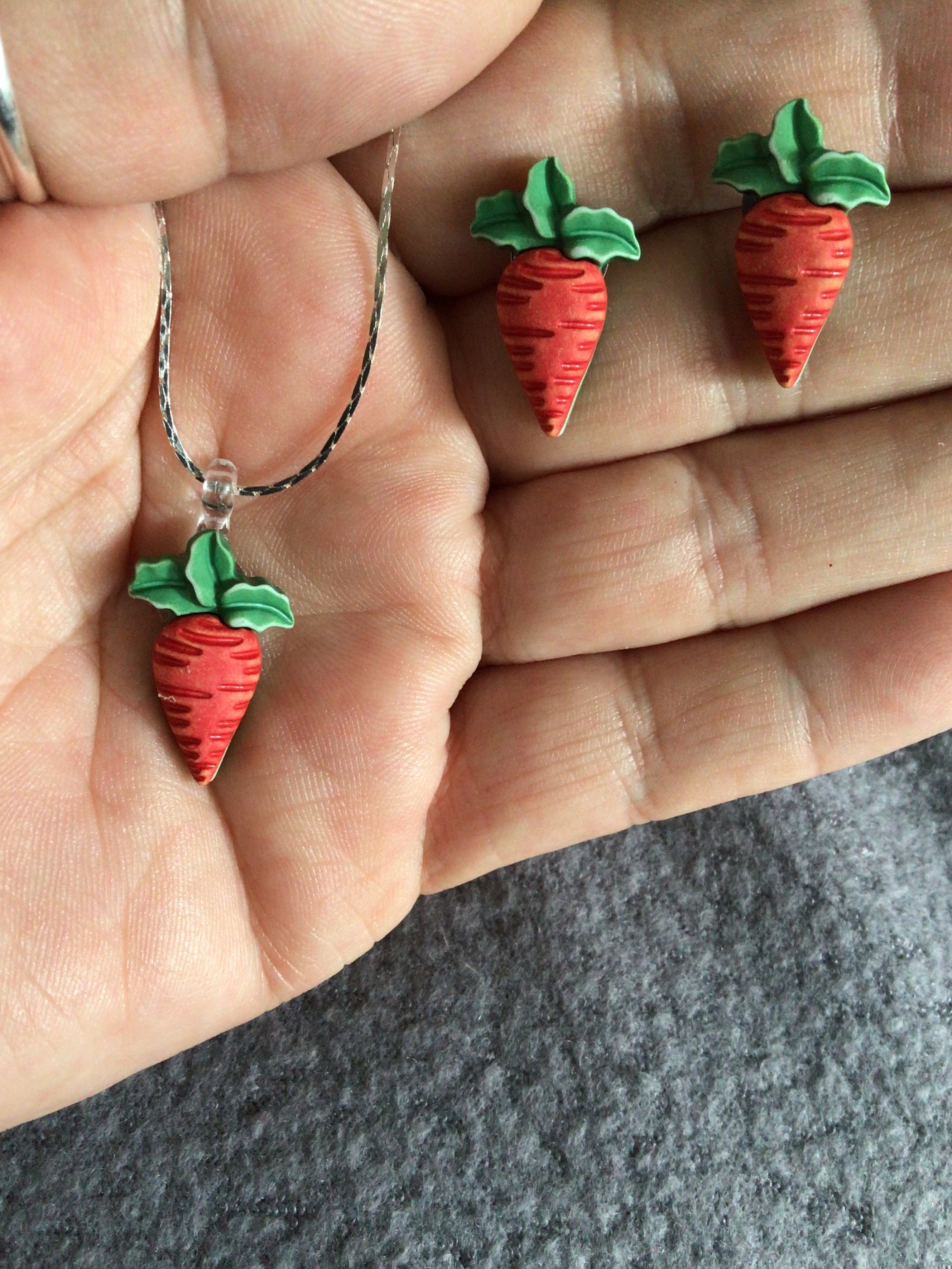 新品　ダブレット　doublet Carrot Studs Necklace Carrot Necklace or Earrings (7083) - Etsy