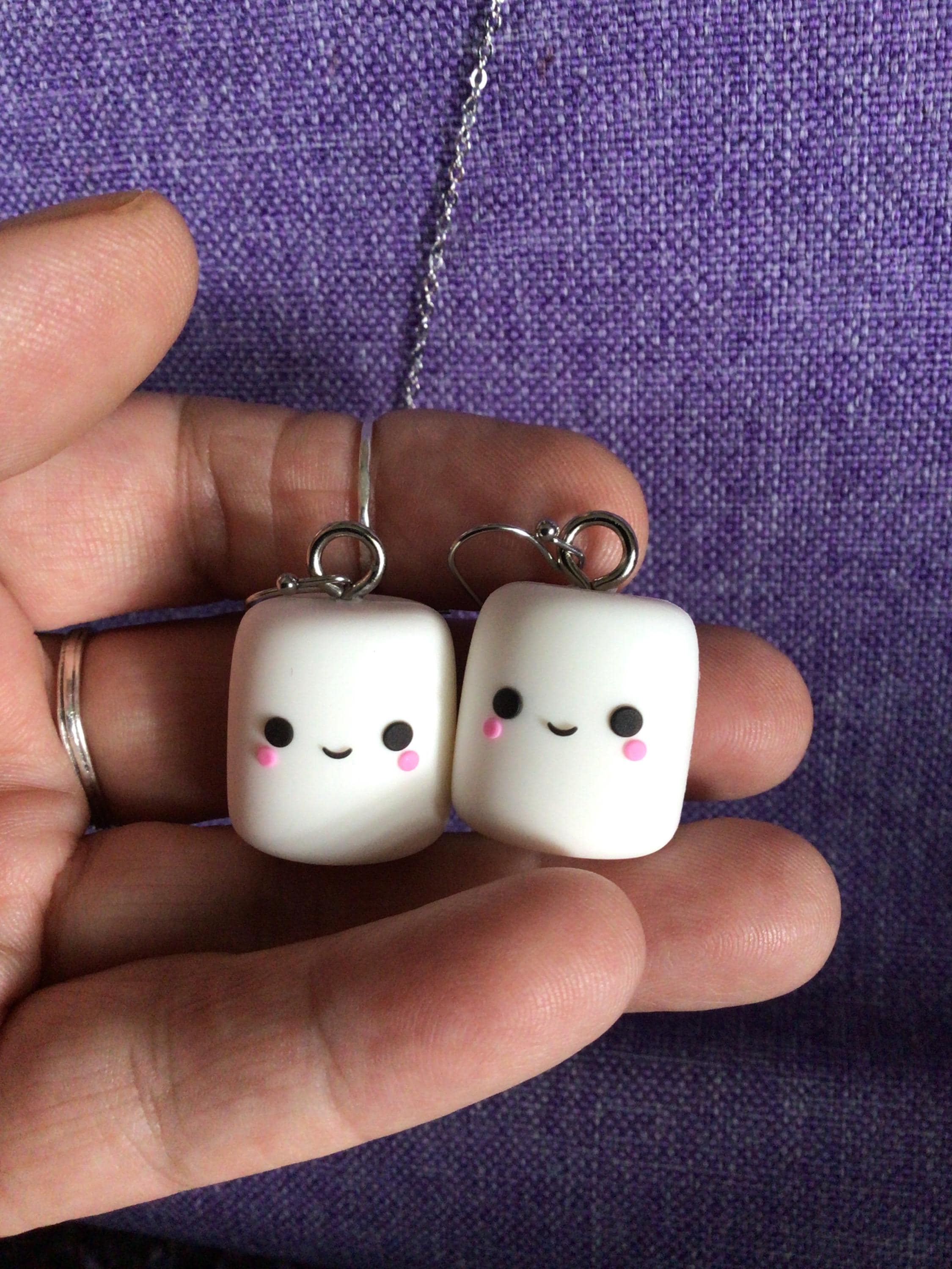 Smiley Marshmallow Necklace or Earrings (24,067) - Etsy Canada