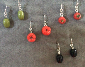 Olives and Tomatoes Earrings (3031)