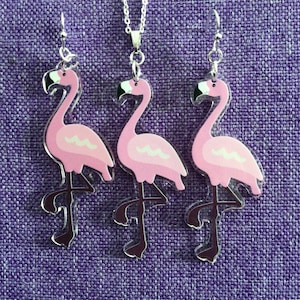Flamingo Necklace and Earrings (18,051)