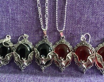 Bat Necklace or Earrings (25,123)
