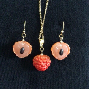 Lychee Fruit Necklace or Earrings (14,055)