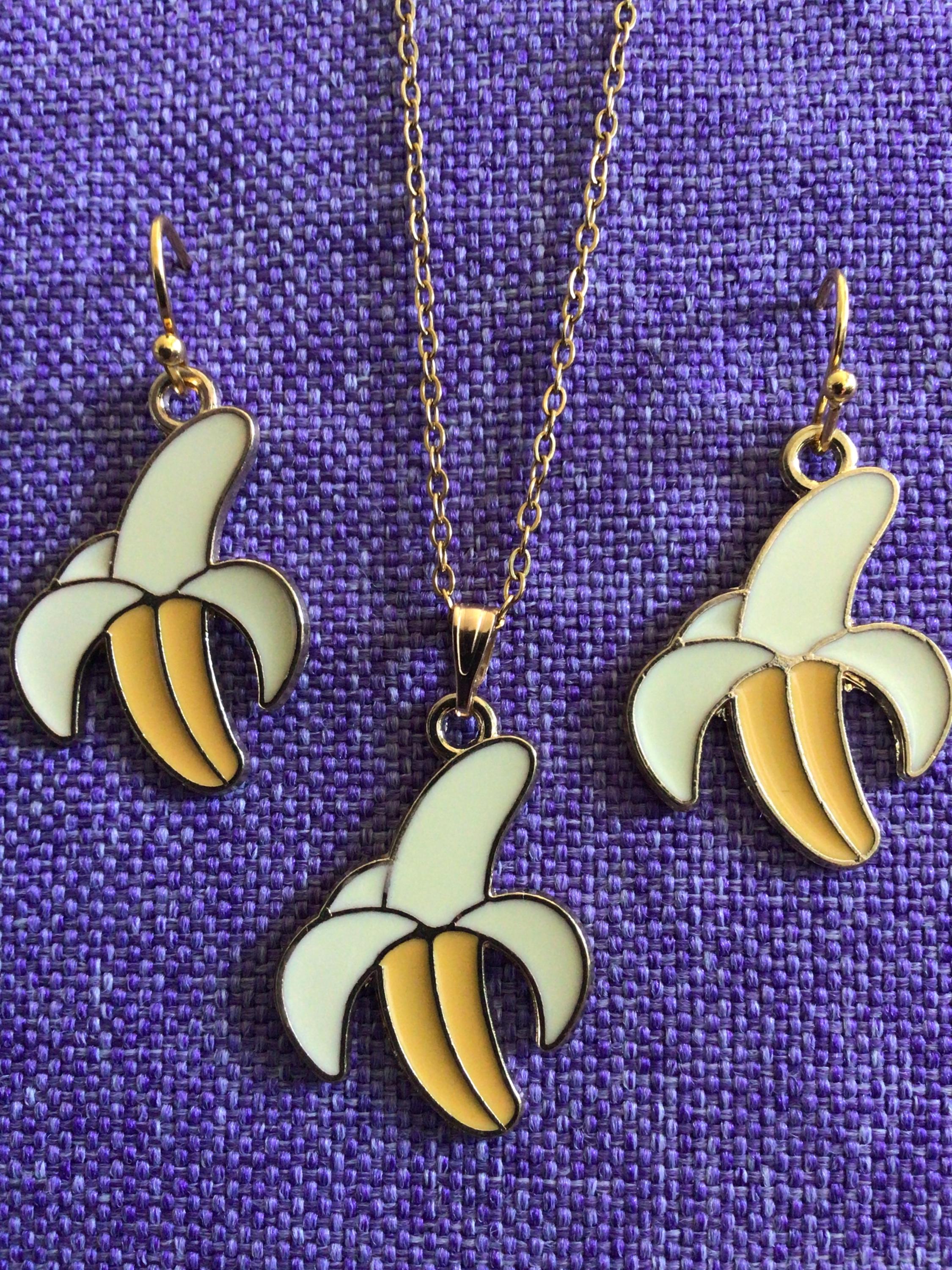 Peeled Banana Necklace or Earrings (27,074) - Etsy